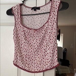 Vibe Red Sleeveless Crop Tank Top